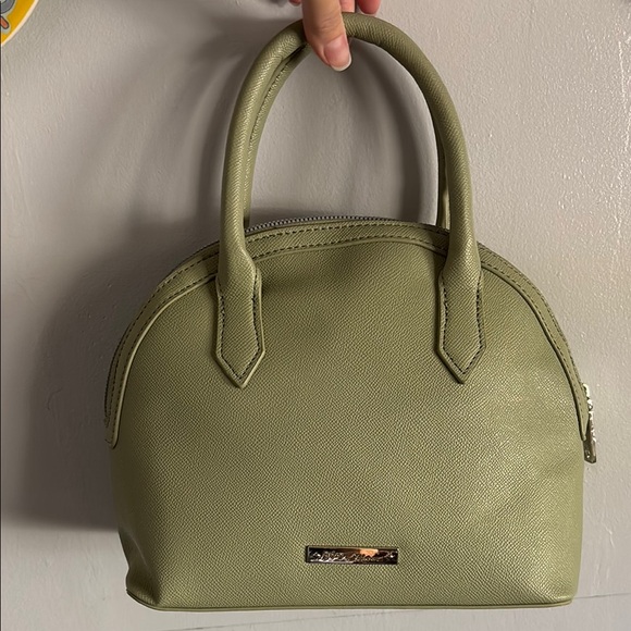 Betsey Johnson Sage Mint Green Satchel Top Handle Crossbody with Floral Pouch - Picture 8 of 16